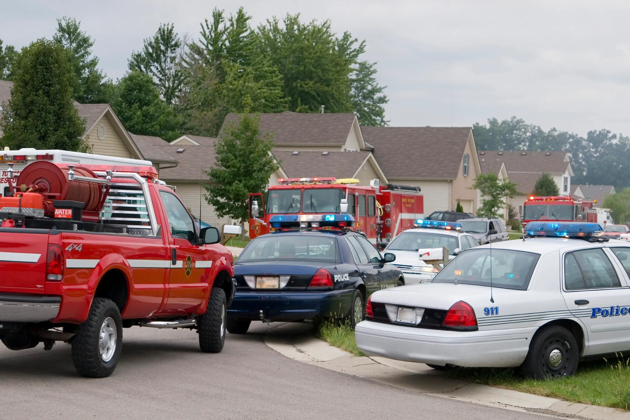 Police and fire first responders on scene
